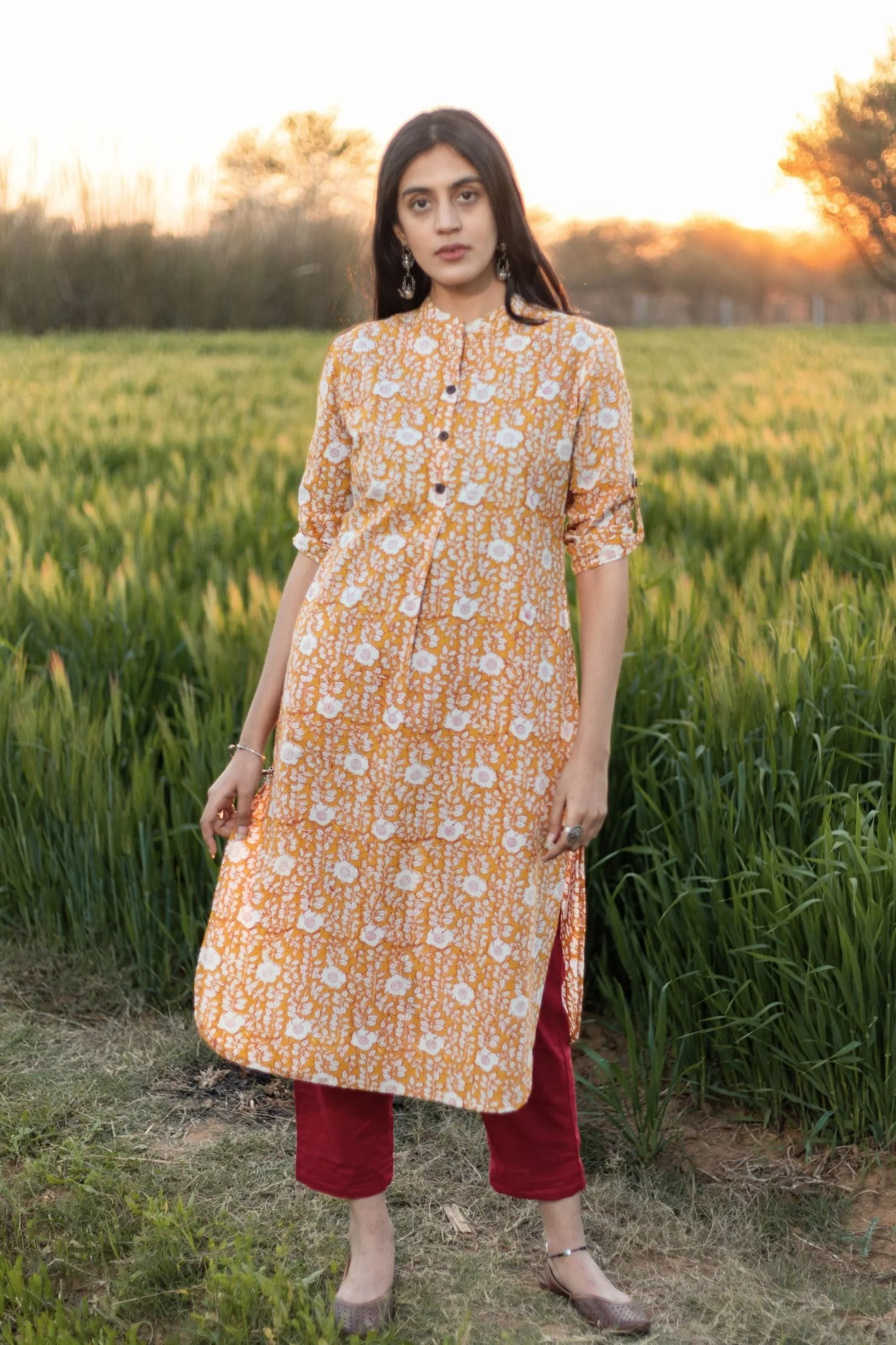 sootisyahi-amber-delight-azofree-handblock-printed-pure-cotton-kurti-438668 Custom Wear #2 - Image 1