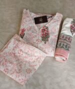 White Printed Cotton 3 piece set - Image 3