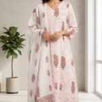 White Printed Cotton 3 piece set