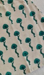 A- line hand block printed cotton frock (Green) - Image 5