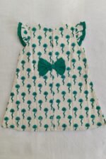 A- line hand block printed cotton frock (Green) - Image 6
