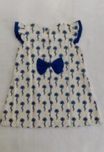A- line hand block printed cotton frock (Blue) - Image 2