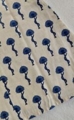 A- line hand block printed cotton frock (Blue) - Image 3