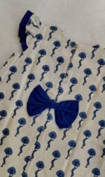 A- line hand block printed cotton frock (Blue) - Image 5
