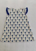 A- line hand block printed cotton frock (Blue) - Image 6