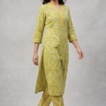 Yellow Printed Cotton 2 piece set
