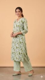 Green Printed Cotton 2 piece set