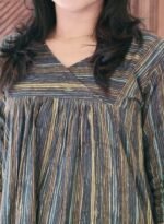 Cotton A-line kurti (Green) - Image 2