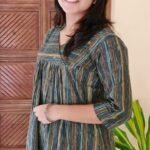 Cotton A-line kurti (Green)