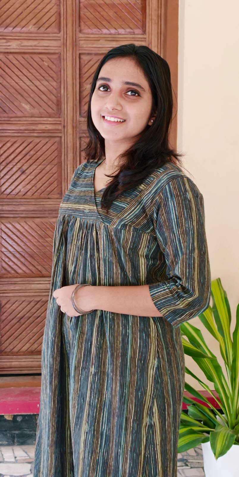 WhatsApp Image 2026-04-18 at 5.21.03 PM Cotton A-line kurti (Green) - Image 1